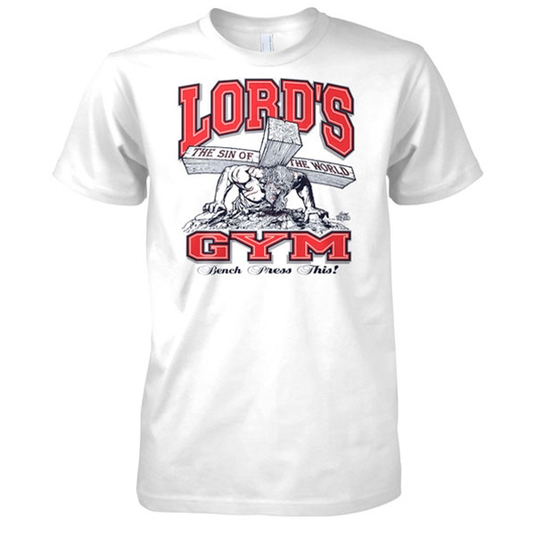 Lord\'s Gym His Pain Yoiur Gain White Christian T-shirt