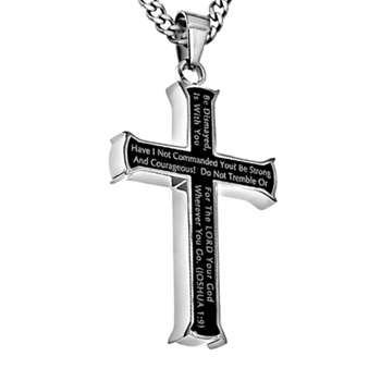 Strong And Courageous Iron Cross Necklace