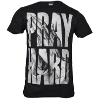 Pray Hard Praying Hands Christian T Shirt