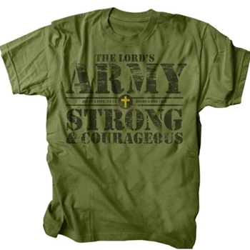 Lord's Army Strong Courageous Christian T Shirt