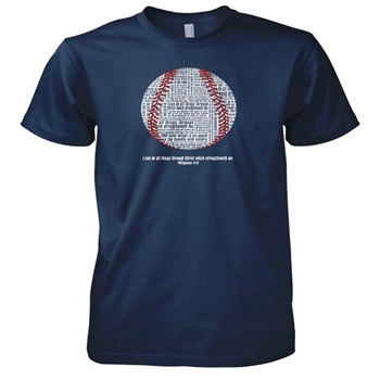 Baseball Philippians 4 13 Christian T-Shirt