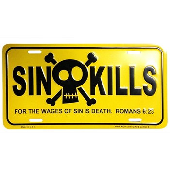 Sin Kills Christian License Plate