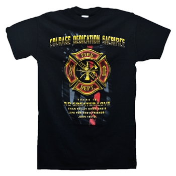 Firefighters Courage Dedication Sacrifice Christian T Shirt