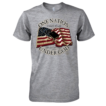 One Nation Under God Gray Christian T Shirt