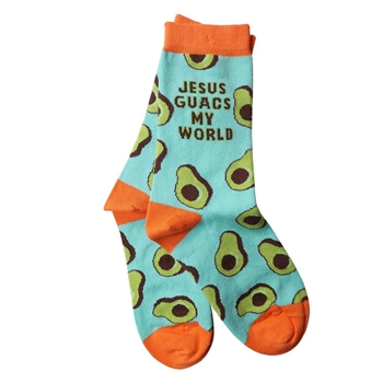 Jesus Guacs My World Christian Socks