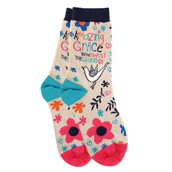 Amazing Grace Bird Christian Socks