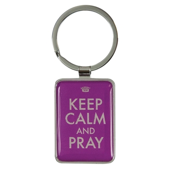 Keep Calm and Pray Christian Keychain