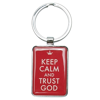 Keep Calm and Trust God Christian Keychain