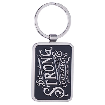 Be Strong & Courageous Christian Keychain
