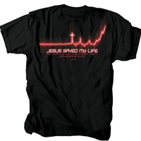 Jesus Saved My Life Cross Life Line Christian T-Shirt