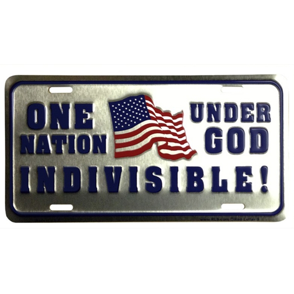 Details about   One Nation Under God Vanity License Plate Aluminum Embossed USA Flag Car Tag 