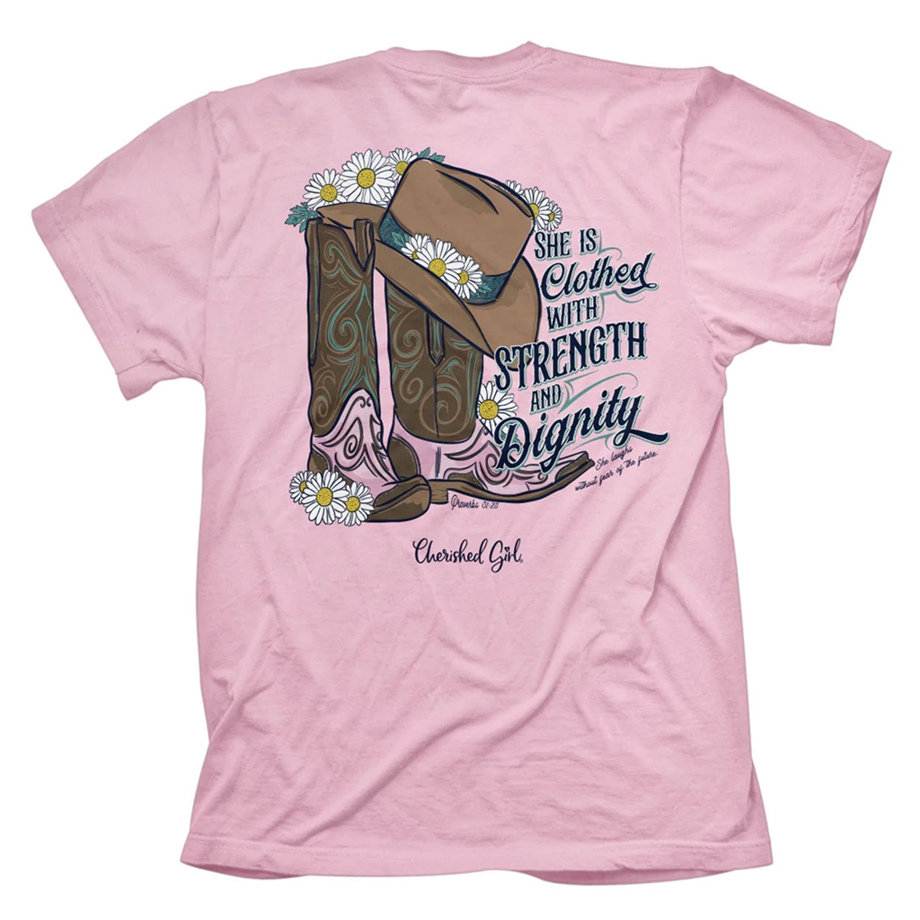 Clothed With Strength And Dignity Christian T-Shirt | Proverbs 31:25