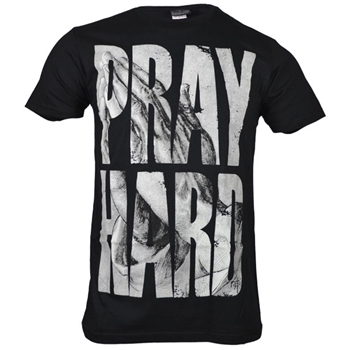 Pray Hard Praying Hands Christian T Shirt