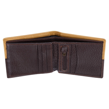 Two Tone Cross Genuine Leather Wallet Image 3