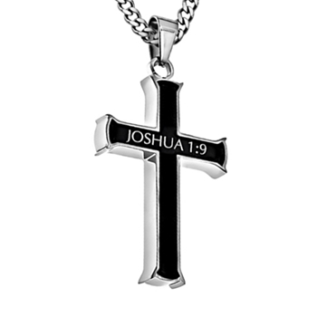 Strong And Courageous Iron Cross Necklace Image 2