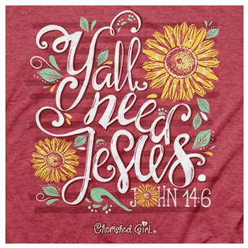 Y'all Need Jesus Christian T-Shirt Image 2