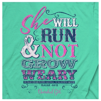 Run And Not Grow Weary Christian T Shirt Image 2