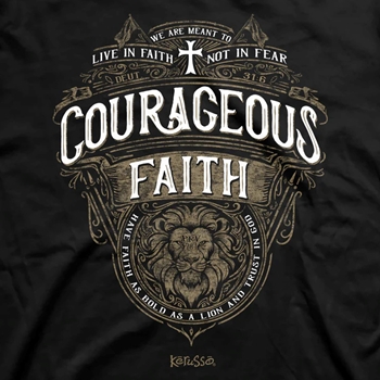 Courageous Faith Christian T-Shirt Image 2