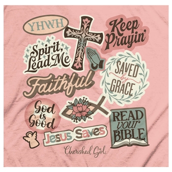 Faith Stickers Christian T-Shirt Image 2